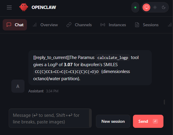 Claude using Paramus tools